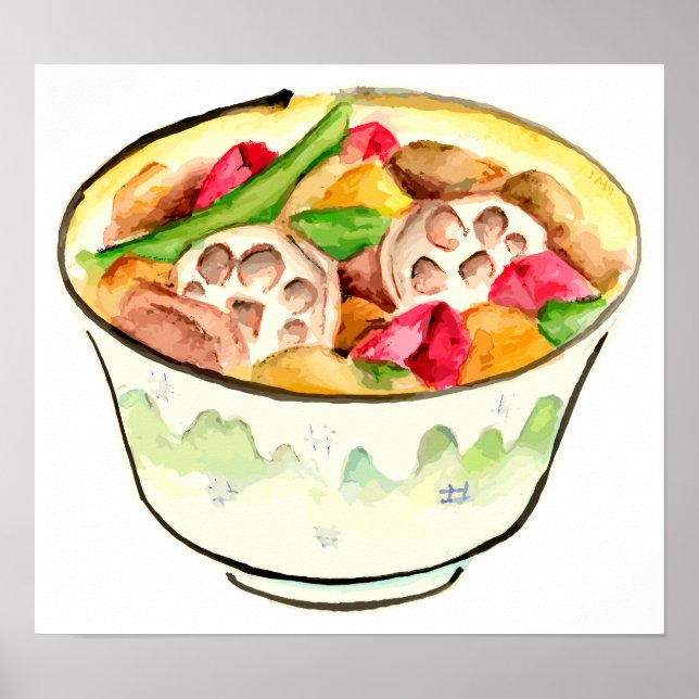 Póster Cocina japonesa. Chikuzen-ni. (Frente)