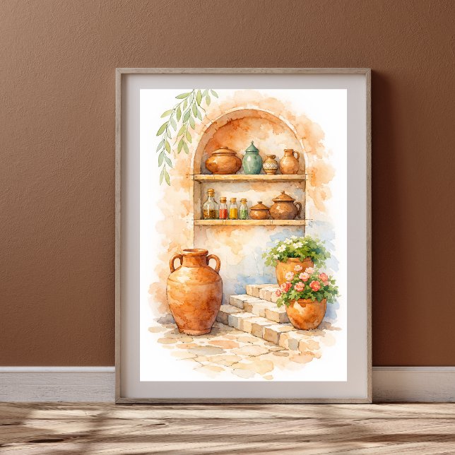 Póster Cocina Marroquí de Terracota Acuarela (Subido por el creador)