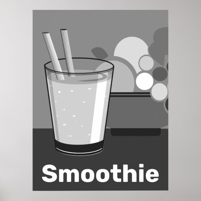 Póster Cocina moderna en blanco y negro (Frente)