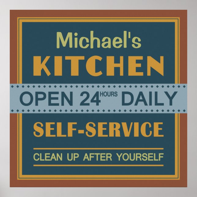 Póster Cocina - nombre personalizado - poster (Frente)