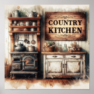 Póster Cocina Rústica de Campo 1