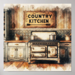 Póster Cocina Rústica de Campo 3