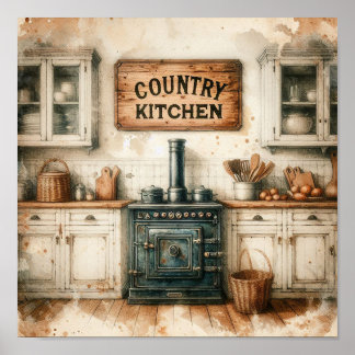Póster Cocina Rústica de Campo 4