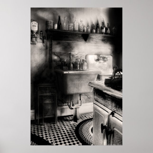 Póster Cocina - Una vieja cocina (Frente)