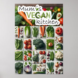 Póster cocina vegana de mamá