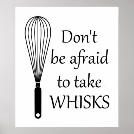 Póster Cocinar Lleva Whisks Funny Poster