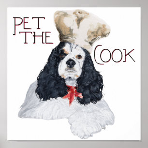 Póster Cocinero Cocker Spaniel Americano