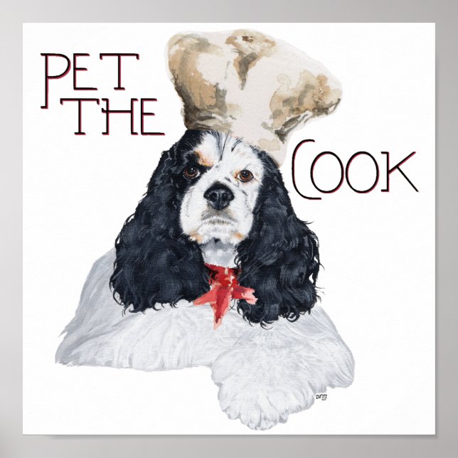 Póster Cocinero Cocker Spaniel Americano (Frente)