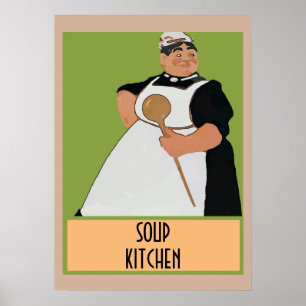 Póster Cocinero de sopa, añadir texto al cartel