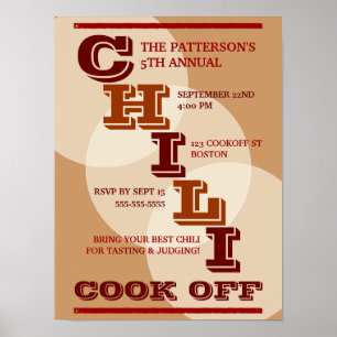 Póster Cocinero intrépido grande del chile del poster de