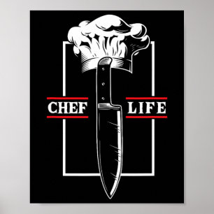 Póster Cocinero Vida Cuchillo Restaurante Cocina Comida C