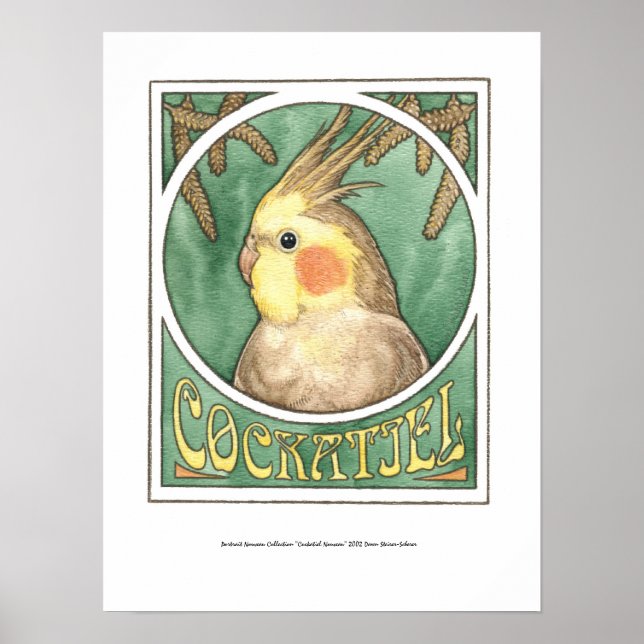Póster Cockatiel Nouveau (Frente)