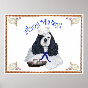Póster Cocker Spaniel Americano Marinero