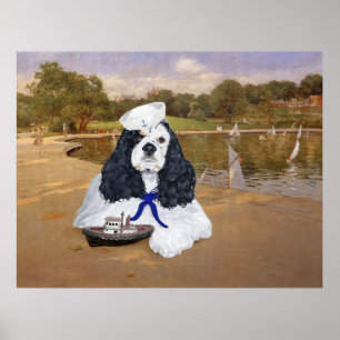 Póster Cocker Spaniel Americano Marinero