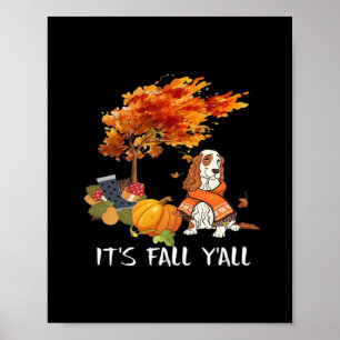 Póster Cocker Spaniel Costume otoño es otoño