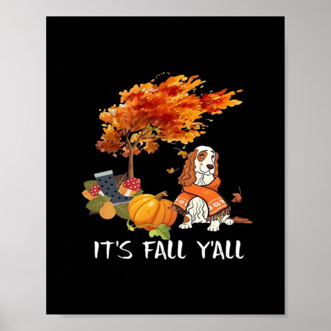 Póster Cocker Spaniel Costume otoño es otoño (Frente)