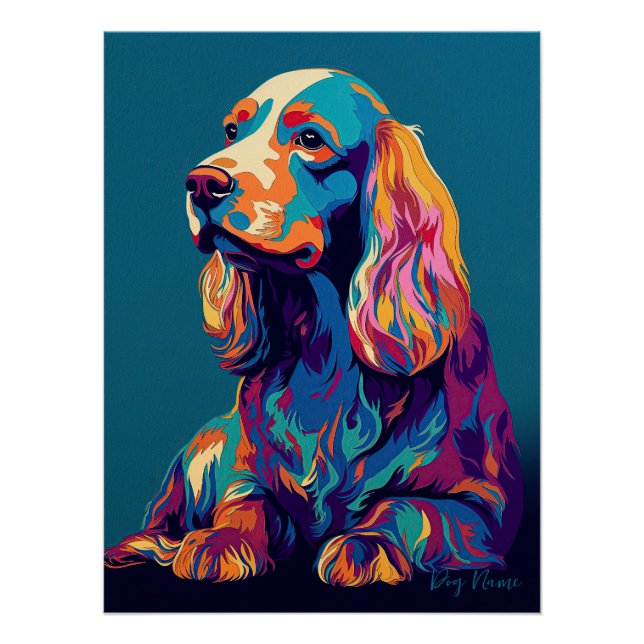 Póster Cocker Spaniel Dog 001 - Bruno Pokopen (Anverso)