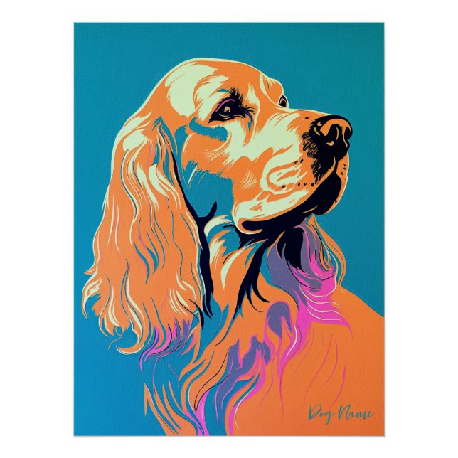 Póster Cocker Spaniel Dog 002 - Bruno Pokopen (Anverso)