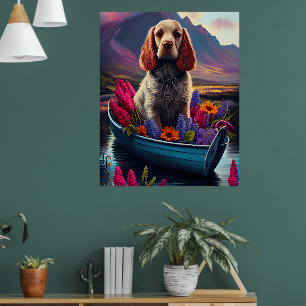 Póster Cocker Spaniel en un remo: Una aventura escénica