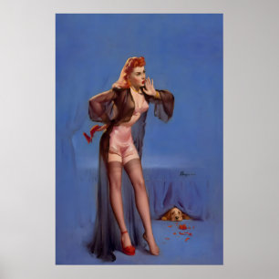 Póster Cocker Spaniel Estilo Vintage Perro Loco Elvgren