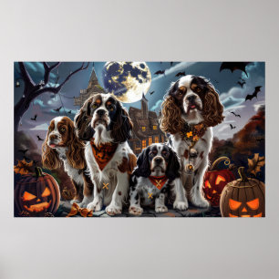 Póster Cocker Spaniel Halloween Espeluznante