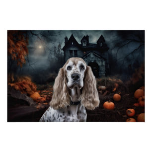 Póster Cocker Spaniel Halloween Scary