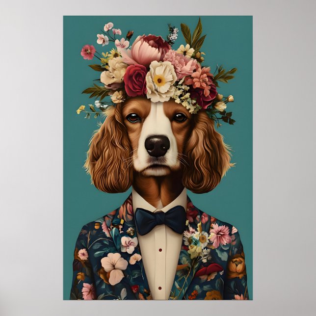 Póster Cocker Spaniel In Suit Poster, Cocker Spaniel (Frente)