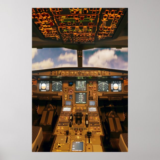 Póster Cockpit de Jet Aircraft (Frente)