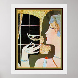 Póster "Cocktail" Art Deco Print por M. Gerard 16x20