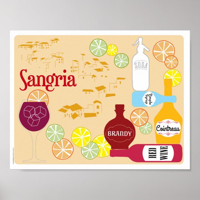 Póster Cocktail Sangria Red Wine (Frente)