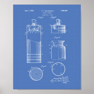 Póster Cocktail Shaker 1934 Patent Art Blueprint
