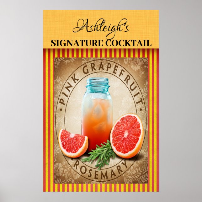Póster Cocktail vintage (Frente)