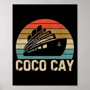 Póster Coco Cay Byhamas Recuerdos Vintage Retro