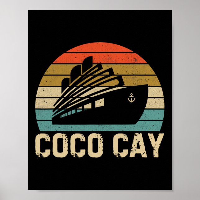 Póster Coco Cay Byhamas Recuerdos Vintage Retro  (Frente)