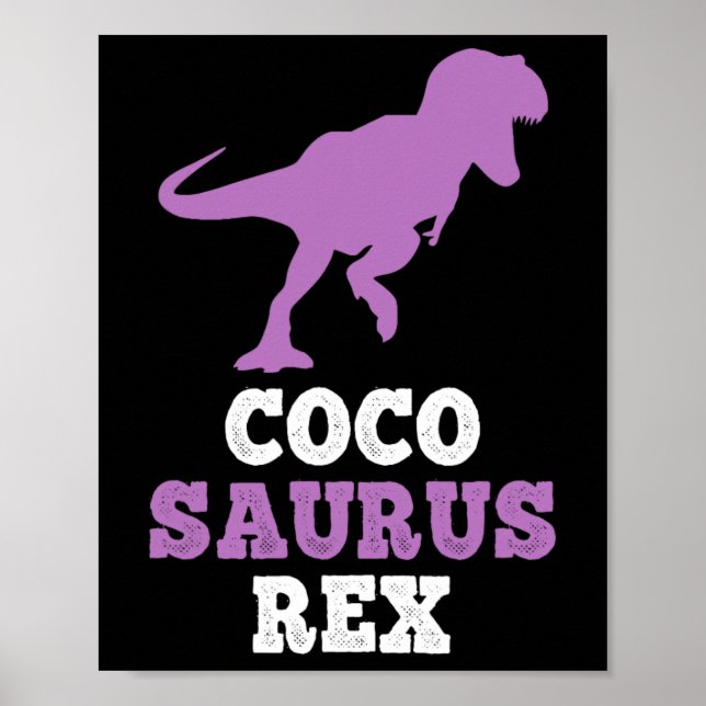 Póster Coco-saurus Rex Dino Dinosaur Cocosaurus Divertido (Frente)