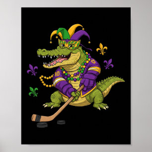 Póster Cocodrilo cocodrilo mardi gras mujeres hombres