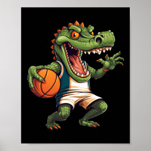 Póster Cocodrilo del jugador de baloncesto