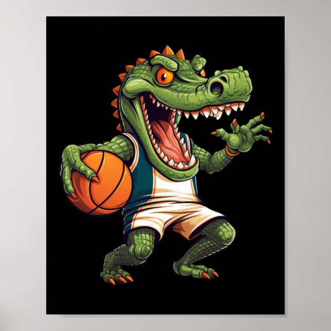 Póster Cocodrilo del jugador de baloncesto (Frente)