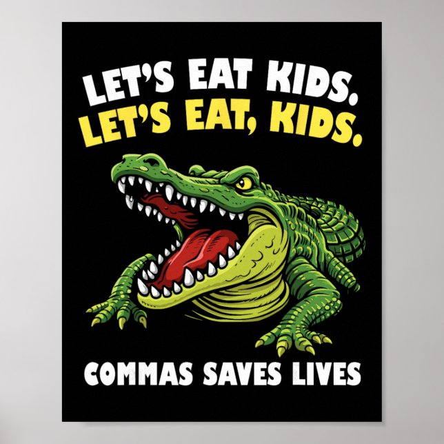 Póster Cocodrilo Divertido Comamos Comas Salva Vidas Gram (Frente)