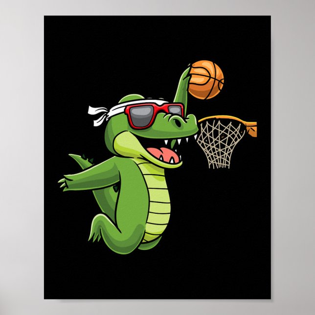 Póster Cocodrilo Jugando Bysketbyll Alligator Bysketbyll (Frente)