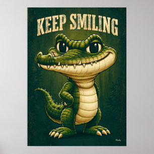 Póster Cocodrilo Sonriente – Personaje de Dibujos Diverti
