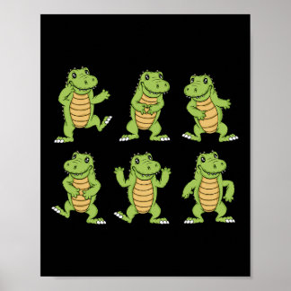 Póster Cocodrilos bailarines niños cocodrilos lagartos