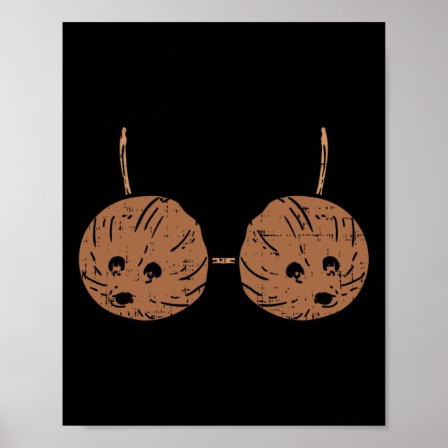 Póster Coconut Bra Hawaiian Tiki Hula Fiesta DIY Hallowee (Frente)
