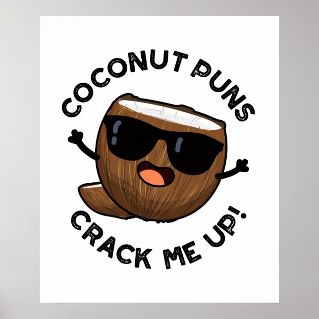 Póster Coconut Punks Crack Me Up Funny Fruit Pun (Frente)