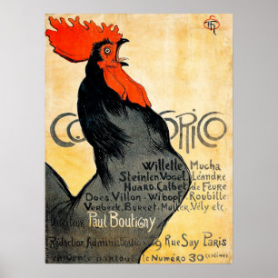 Póster Cocorico por Theophile Alexandre Steinlen