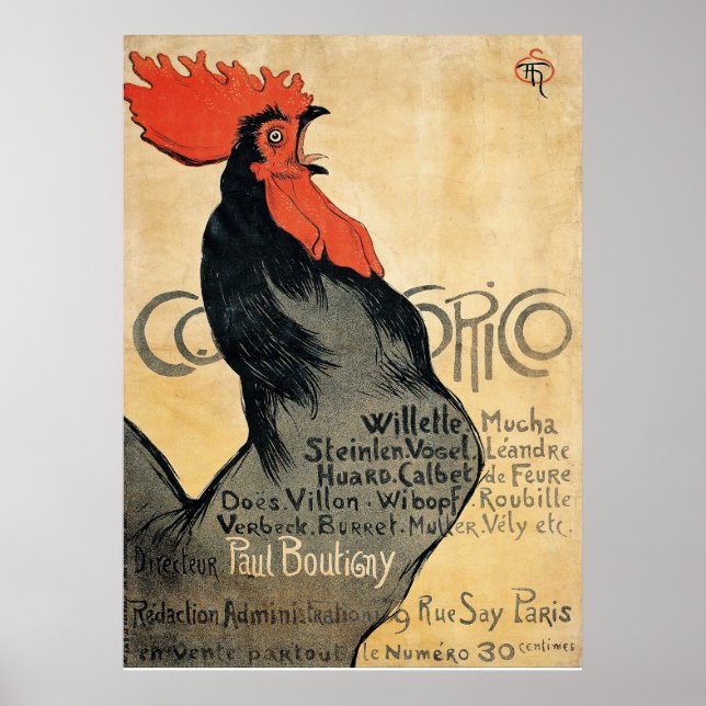 Póster Cocorico - Steinlen (Frente)