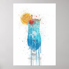 Póster Cóctel Blue Lagoon