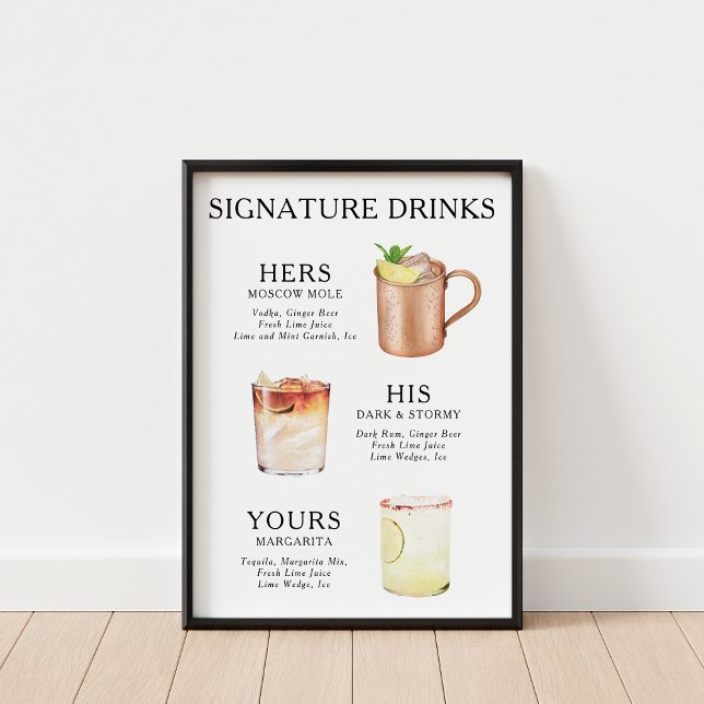 Póster Cóctel Boda para bebidas con firma (Subido por el creador)