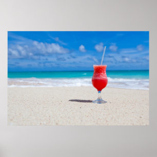 Póster Cóctel colorido en el paraíso