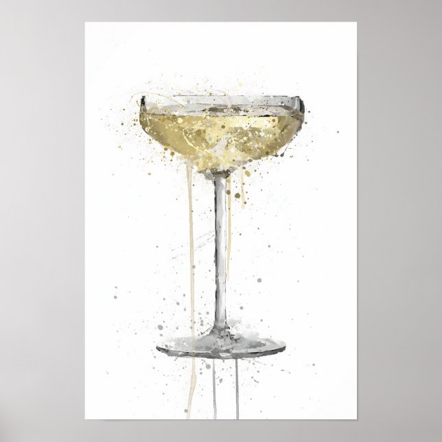 Póster Cóctel Copa de Champán (Frente)
